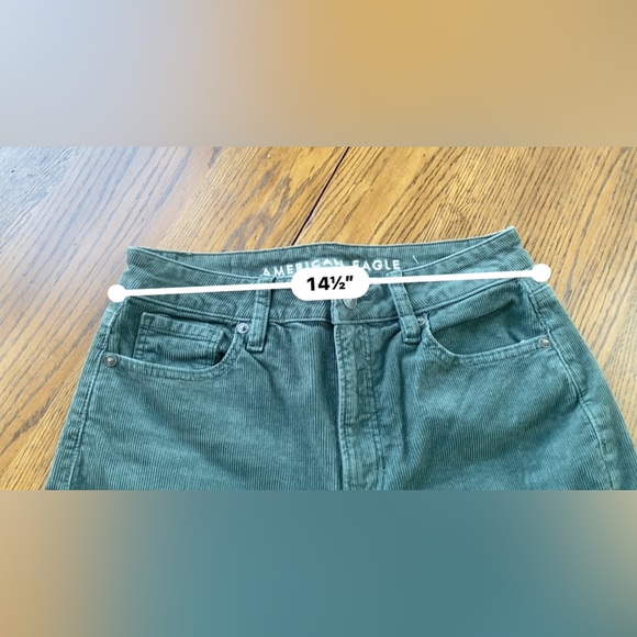 American Eagle  Hunter Green Jeans Size 2 Mom Straight Stretch Like New - Picture 8 of 8
